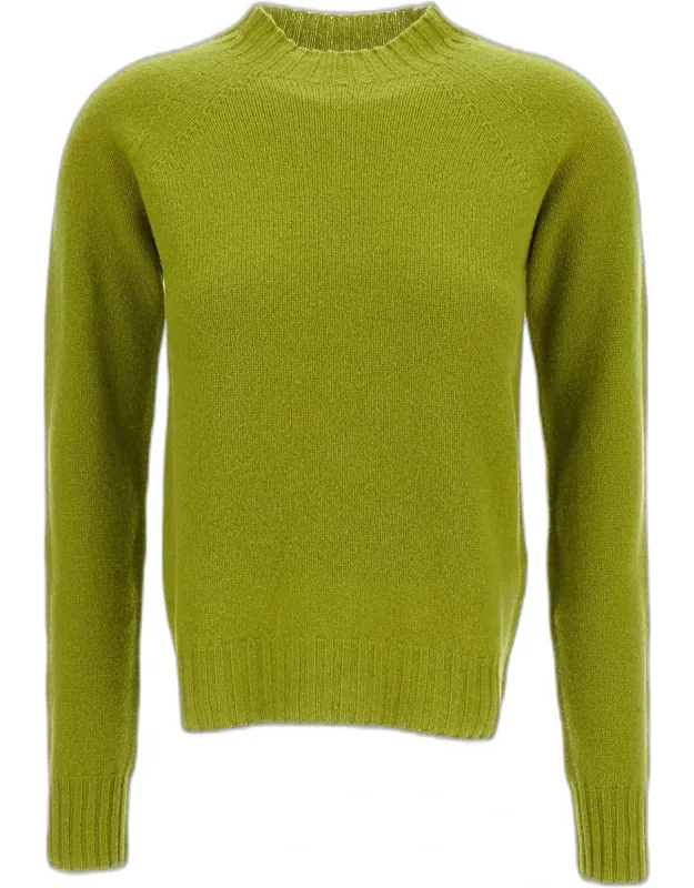 Crew-neck Sweater With Half Mock-neck.