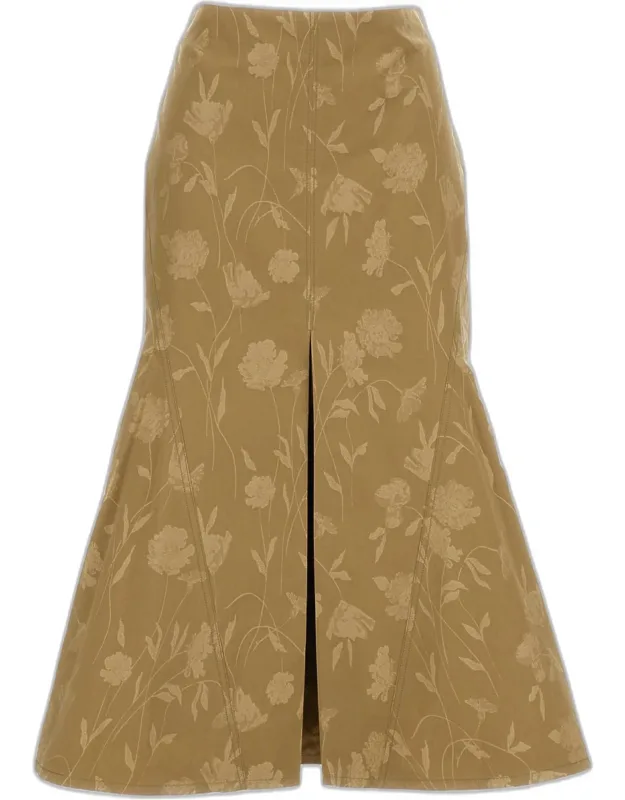 Poppy Cotton Jacquard Midi Skirt