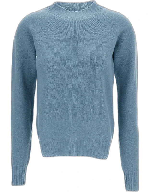 Midweight Crew-neck Sweater With Half Mock Neck