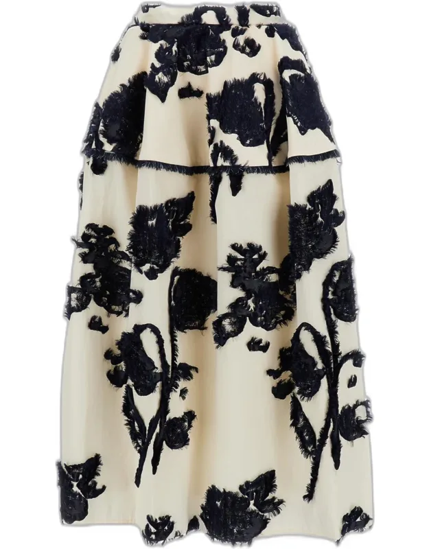 Midi Skirt In Fil Coupé Poplin