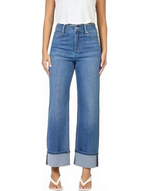 Holly High Rise Cuffed Hem Straight Leg Jeans