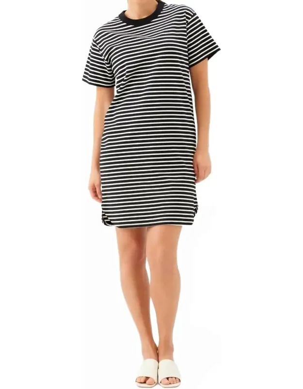 Stripe Short Sleeve Dress