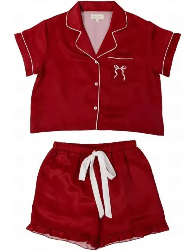 Bow Pajama Shorts Set