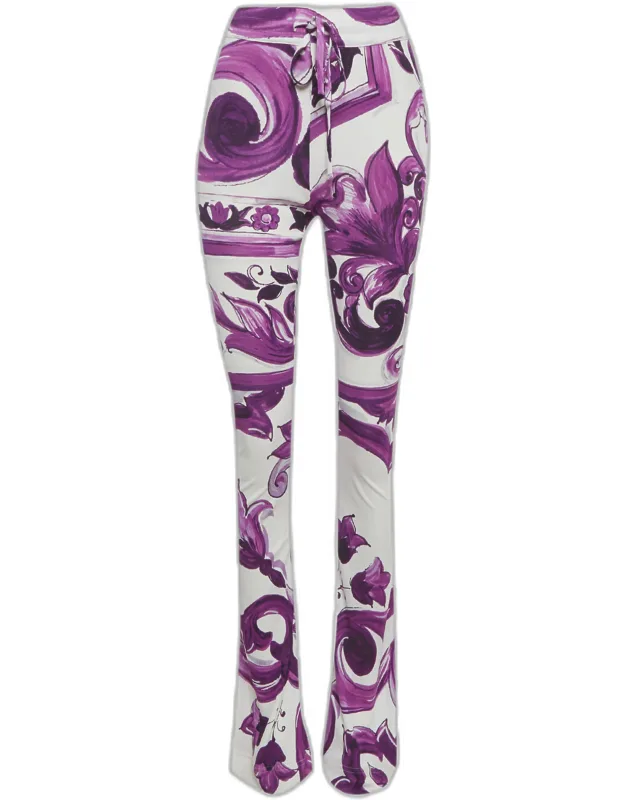 Majolica Print Jersey Flared Pants