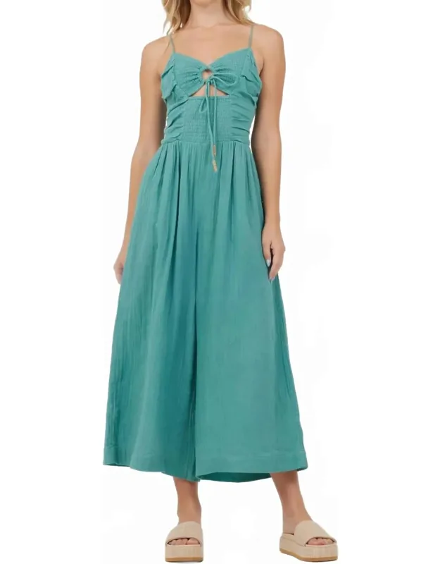 Lightweight Tie Front Jumpsuit