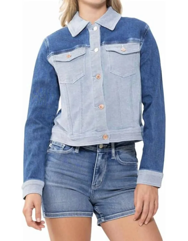 Color Block Denim Jacket