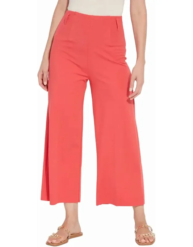 Hi-waist Culottes Ponte Crop Pants