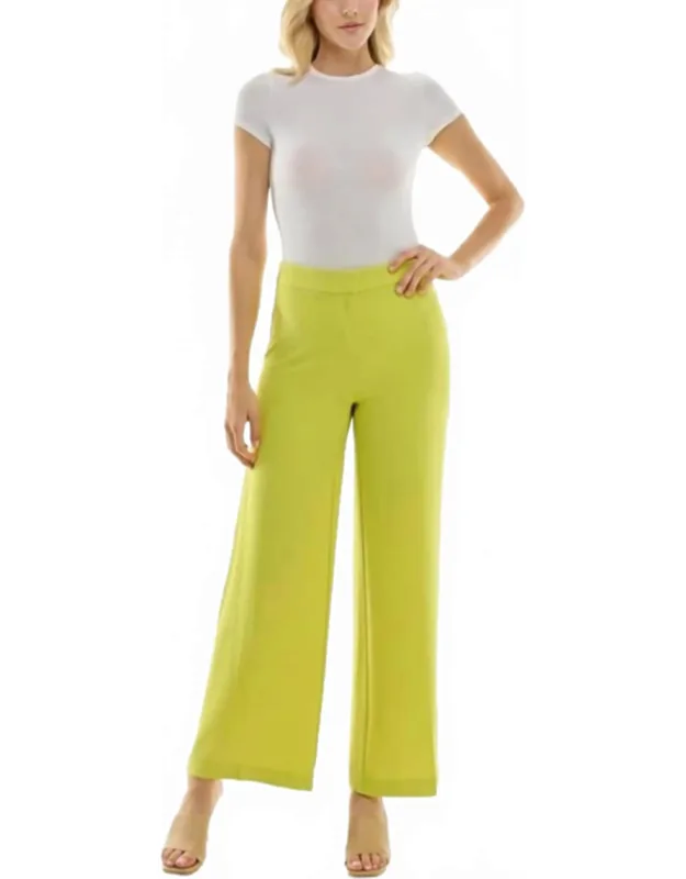 Wide Leg Full Length Crepe Fashion Pants