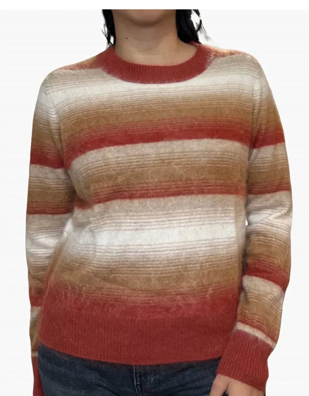 Brushed Ombre Stripe Crew Sweater