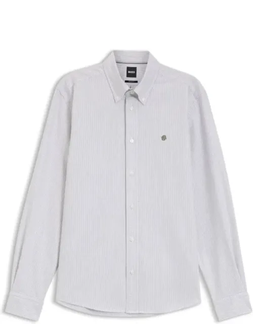 Regular-fit Button-down Shirt In Striped Oxford Cotton