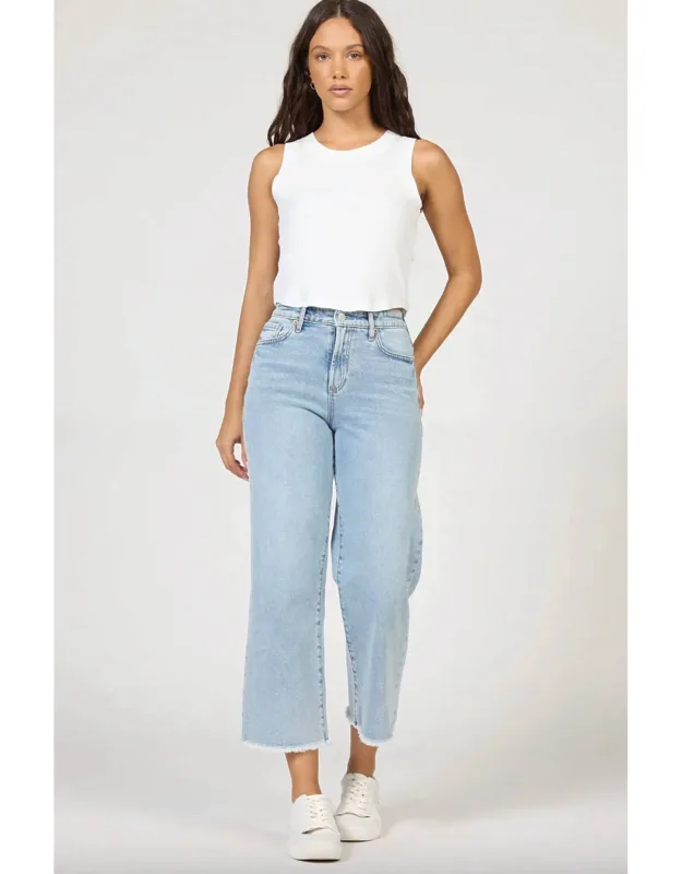 Holly Raw Hem Straight Leg Cropped Jeans