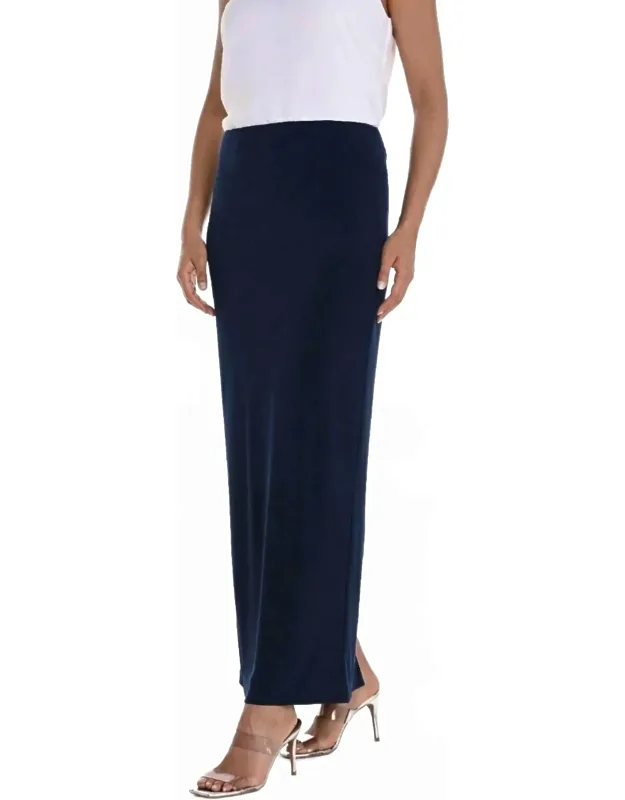 High Waist Pull On Pencil Maxi Skirt
