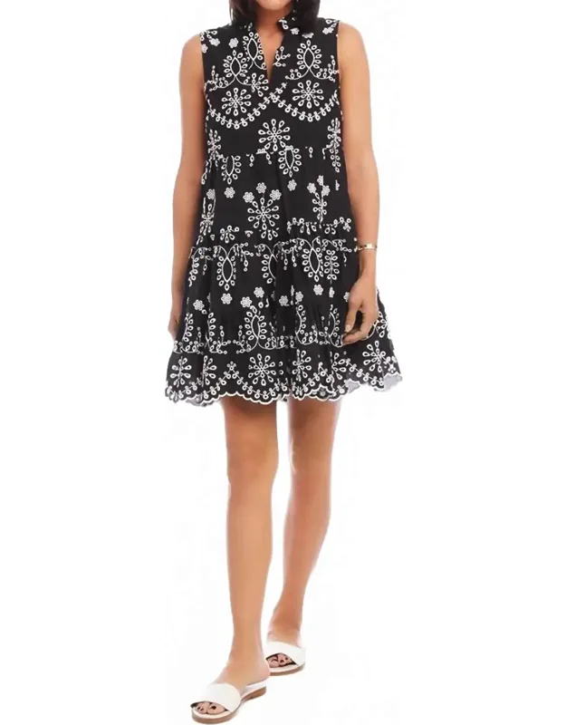 Sleeveless Eyelet Dress