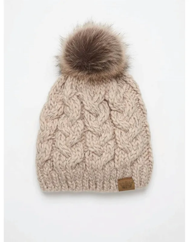 Cable Knit Pom Hat