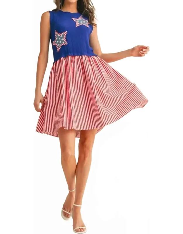 Stars & Stripes Sweetheart Mini Dress