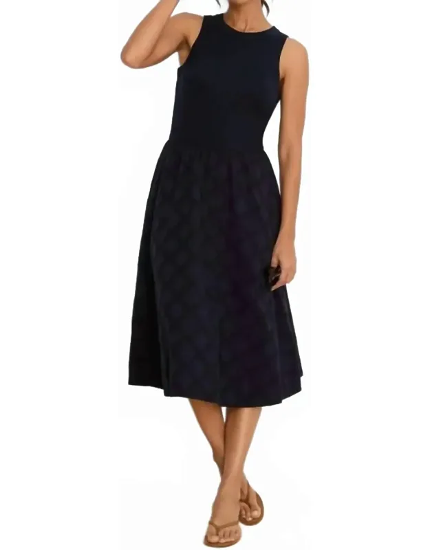 Diamond Eyelet Midi Dress