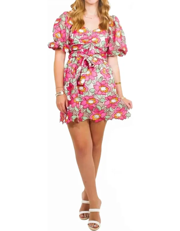 Blooming Beauty Tie-waist Mini Dress