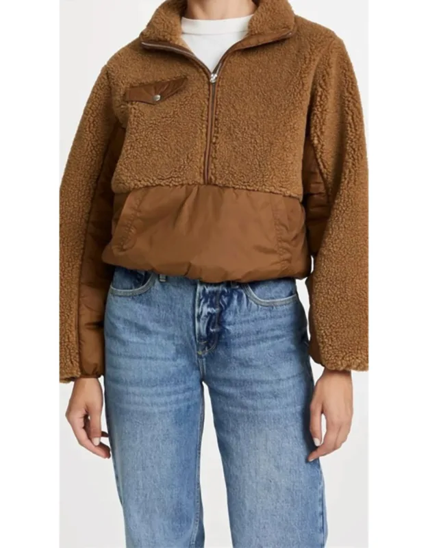 Fleece Mix Pullover Jacket