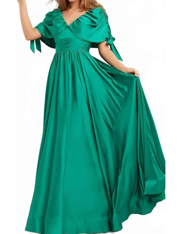 Cap Sleeve A-line Evening Dress