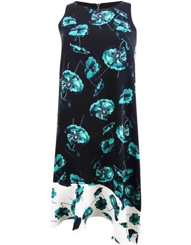 Floral Asymmetric Wear To Work Dress