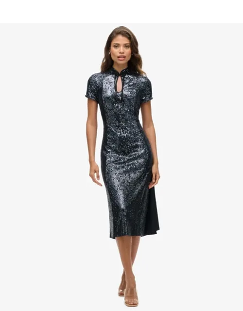 Mandarin Sequin Midi Dress