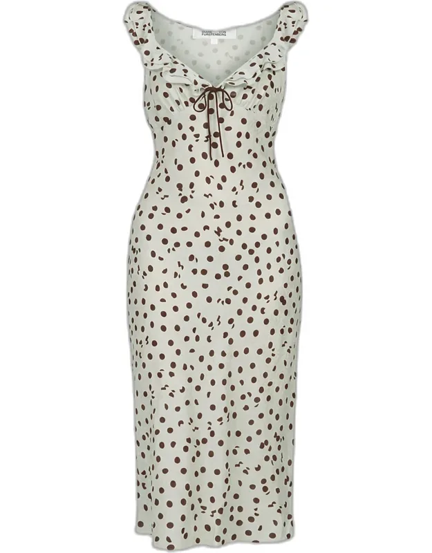Ruffle-trim Polka Dot Midi Dress