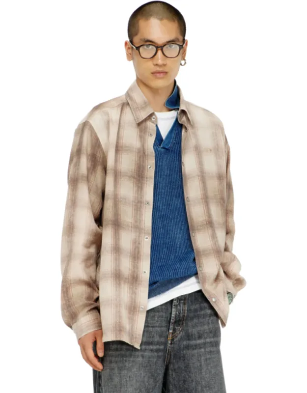Check Shirt In Fluid Fabric