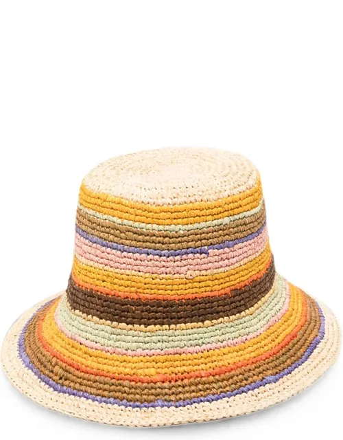 Stripe-pattern Bucket Hat