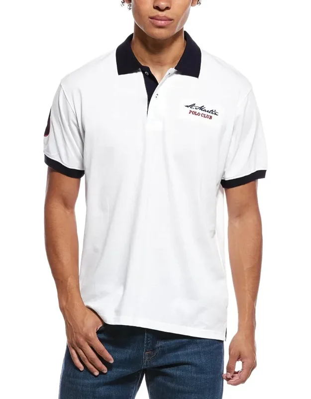 Polo Club St. Martin Polo Shirt With Ribbed Trim And High-low Hem