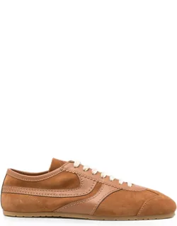 Panelled Lace-up Suede Sneakers