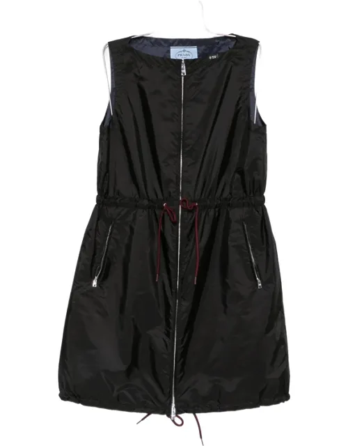 Drawstring-waist Sleeveless Mini Dress