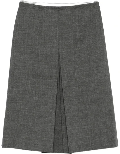 Pleated-detail Triangle-logo Skirt