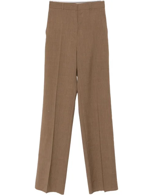 Stripe-pattern Straight-leg Trousers