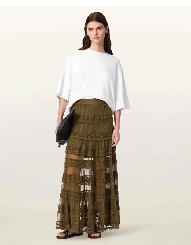 Maggie Tiered Lace Maxi Skirt
