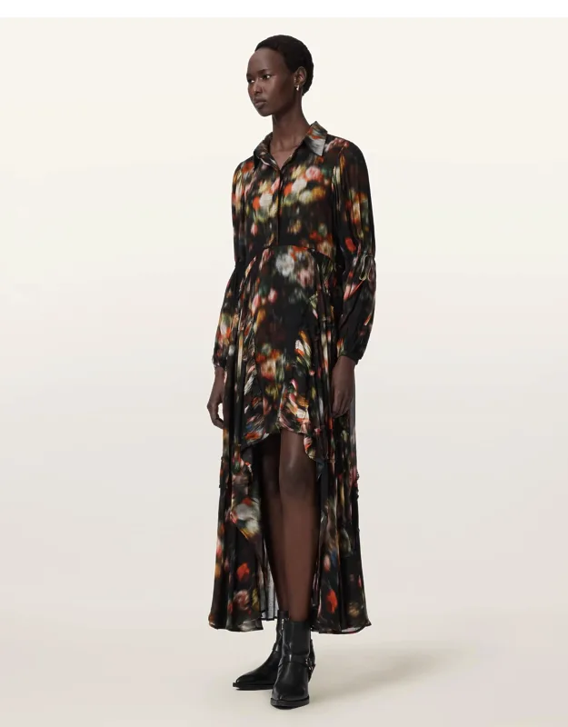 Relaxed Fit Floral Midi Dress