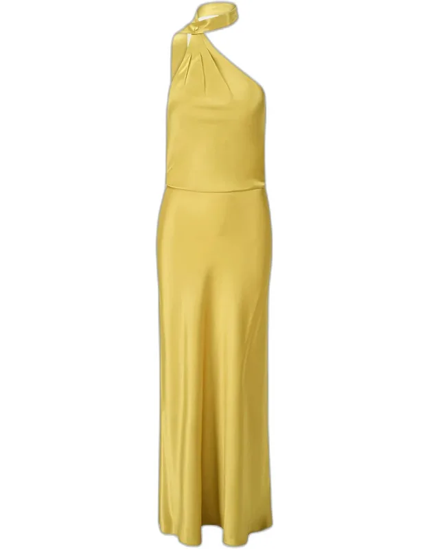 Satin Tie-neck Dress