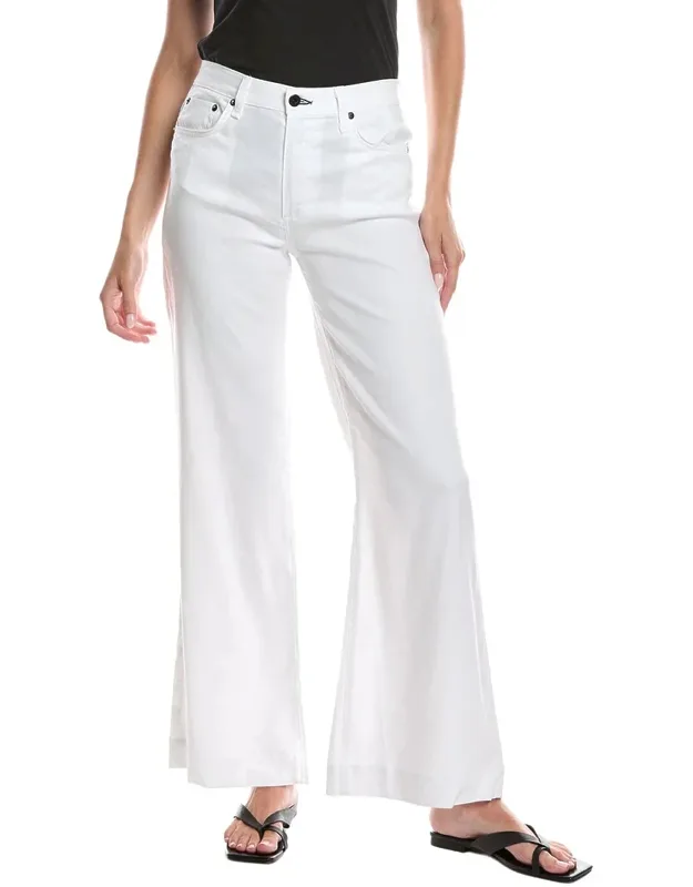 Linen-blend Wide Leg Jeans