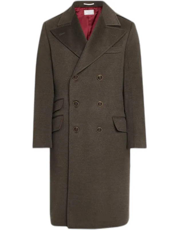 Wool Mid-length Double-breasted Overcoat