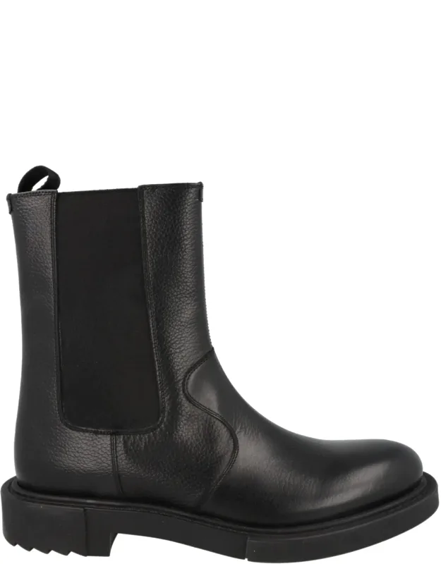 Loreno Chelsea Boots - Block Heel, Pebbled Finish