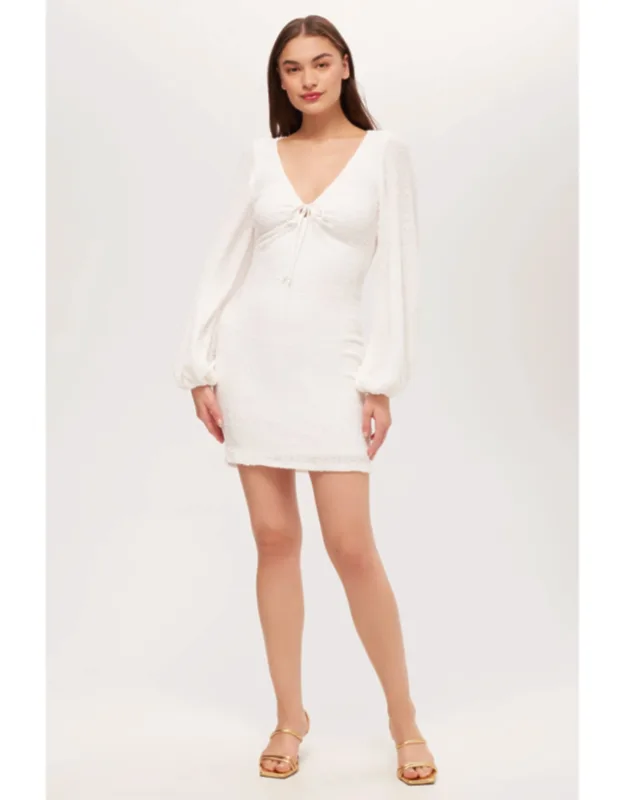 Lalita Long-sleeve Tie-front Dress