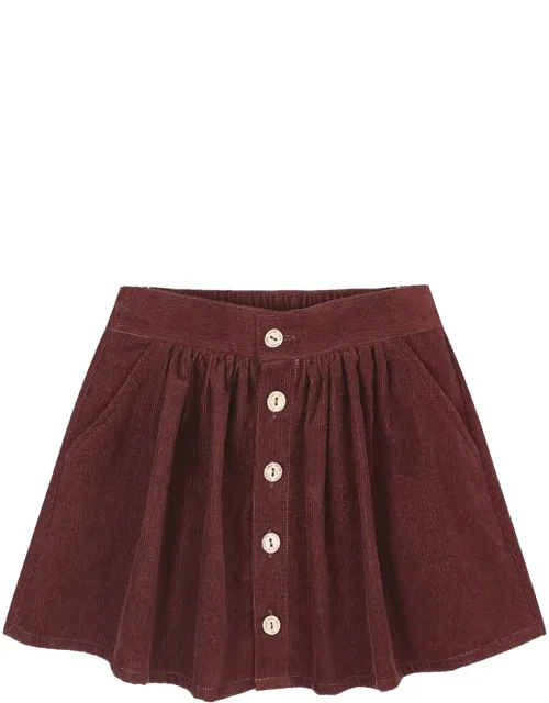Button Front Mini Skirt