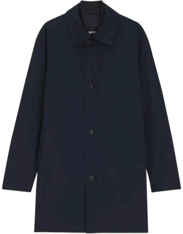Regular Fit Coat With Classic Collar And Minimalist Design