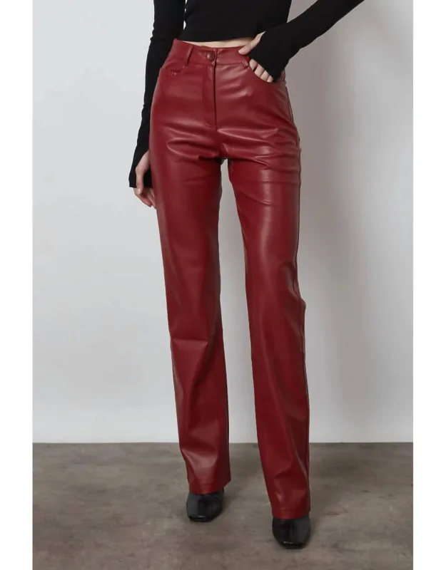Leather Tummy Control High Waisted Straight Jeans