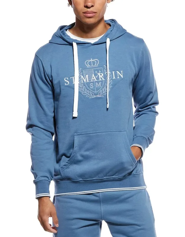 Hoodie With Drawstring Hood And Ribbed Trim