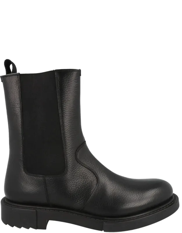 Loreno Chelsea Boots - Block Heel, Pebbled Finish