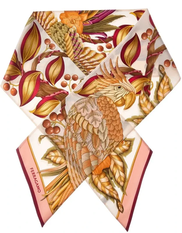Parrot Print Silk Scarf