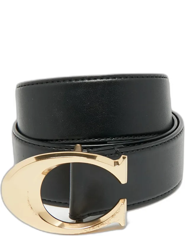 Leather Signature Buckle Belt