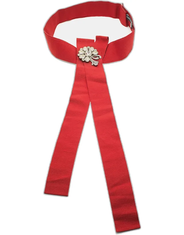 Grosgrain Embellished Bow Waist Belt