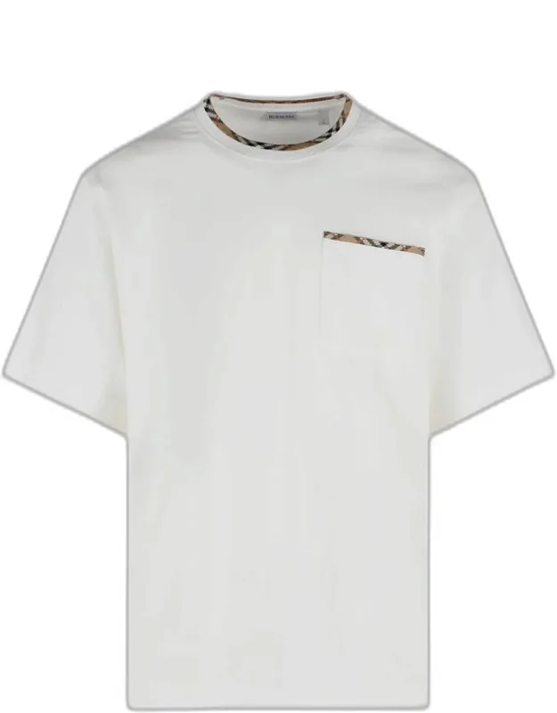 'ryan' Cotton T-shirt With Ribbed Crew Neck And Chest Pocket