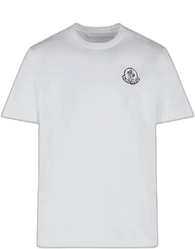 T-shirt With Ribbed Crew Neck And Contrast Logo Print